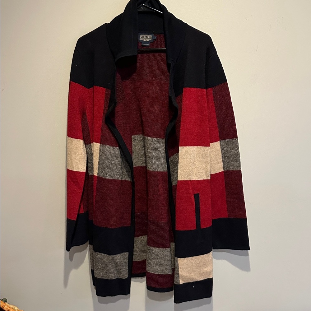 Pendleton Plaid Merino Wool Sweater / Cardigan